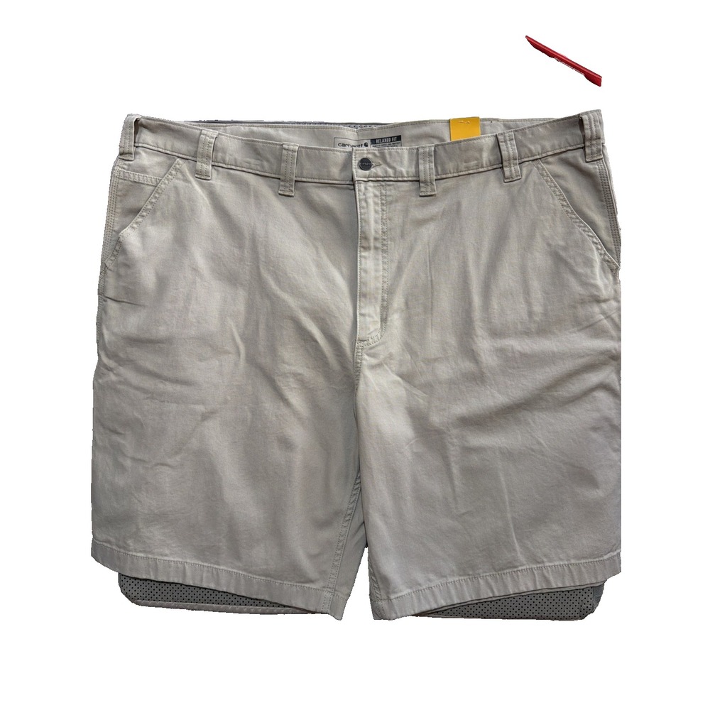 Carhartt Mens Shorts Rugged Flex Relaxed Fit Tan 48 Inseam 10" Canvas Work NWT